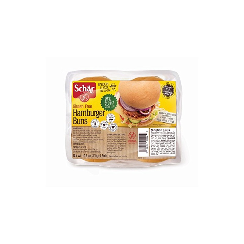 Schar Naturally Gluten-Free hamburger buns, 10.6 Ounce (Pack of 24)