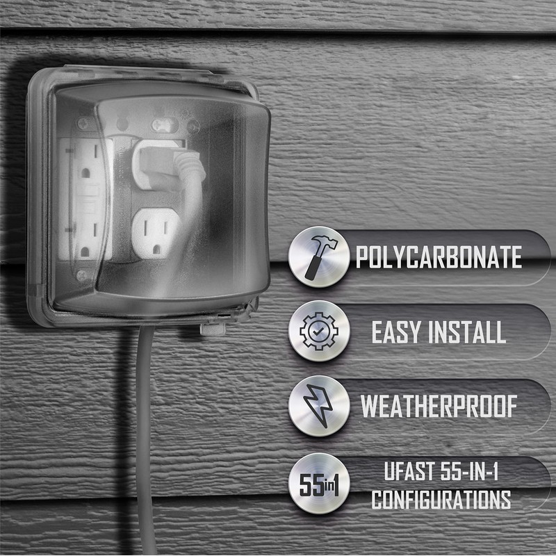 TayMac MM2410C Two-Gang Vertical Mount Weatherproof In-Use Cover, 55-in-1, 2