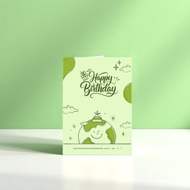 Pastiko Happy Green World Birthday Card for Men & Women - Eco-Conscious Birthday Cards for Men & Women, Male & Female Friend, Brother, Sister, Mum, Dad - 350gsm with Envelope, Made in the UK - A6 Size