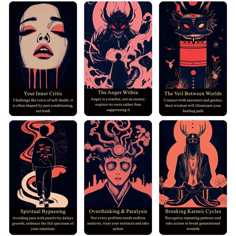 Qymagicz Embracing The Shadow Oracle Deck, Emotional Healing Oracle Cards