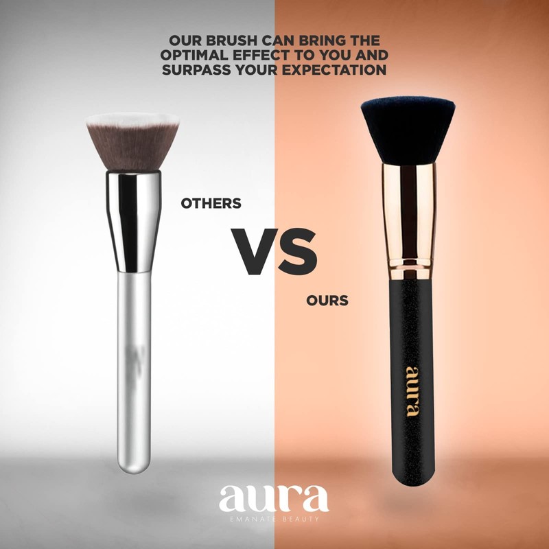 Flat Kabuki Foundation Brush by Aura. Designed for the face,