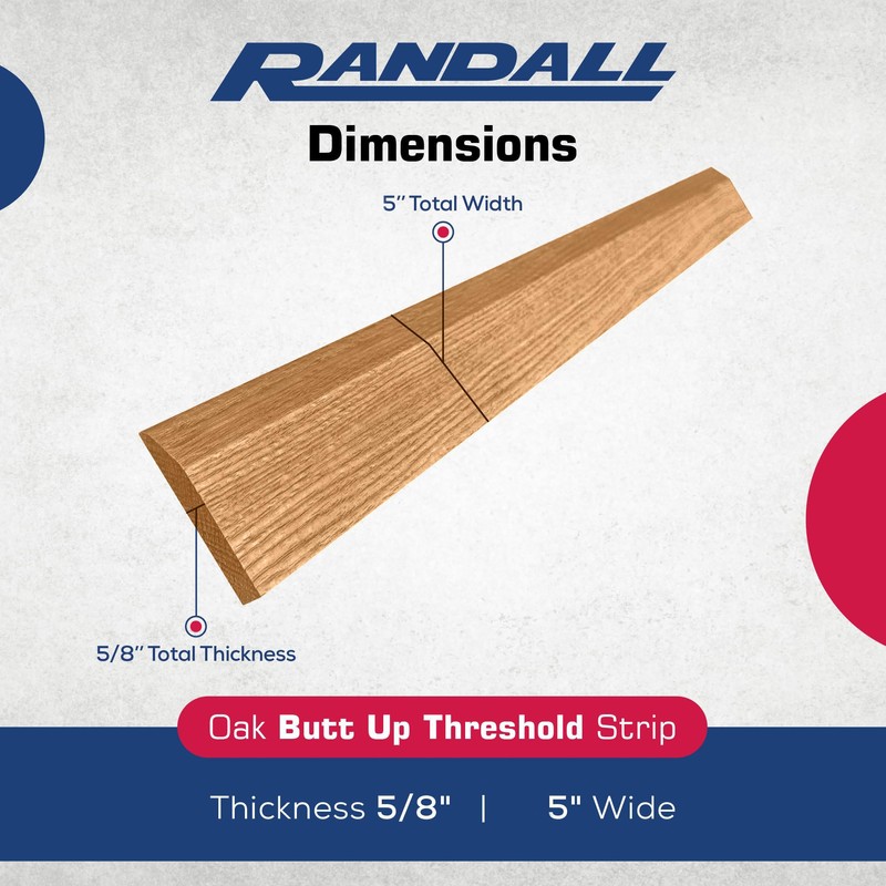 5" Wide X 5/8" High Pre-Finished Oak Butt Up Reducer