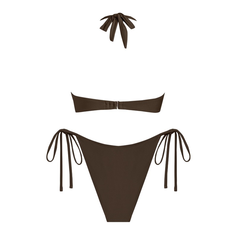 seamoly Swimsuit for Women Shiny Triangle Thong Bikini Sets Metal
