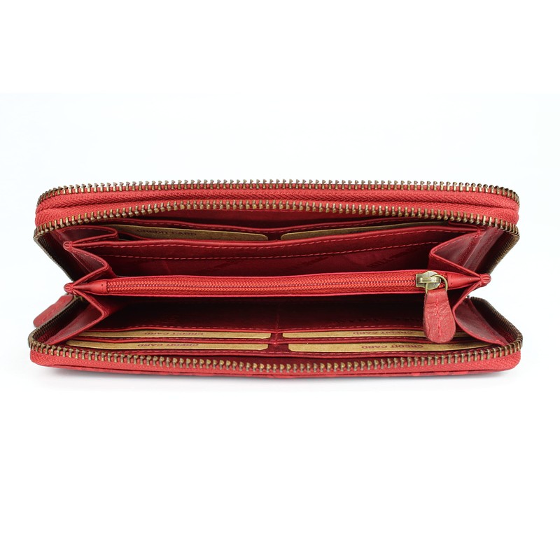 High-quality XXL vintage leather women's purse, long purse, purse organiser
