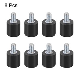 sourcing map M3x6 Thread Male Female Rubber Mounts,Vibration Isolators,Shock Absorber 8mm x 8mm 8pcs