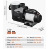 VEVOR 2.5 HP Above Ground Swimming Pool Pump Single Speed
