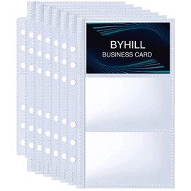 40 Pack 240 Pockets A6 Binder Business Card Sleeves, Ultra-Clear K-pop Photocard Sleeves, Double Sided 3 Pocket 6 Ring Planner Refill Pages for Business Card, Credit Card and K-pop Photocard