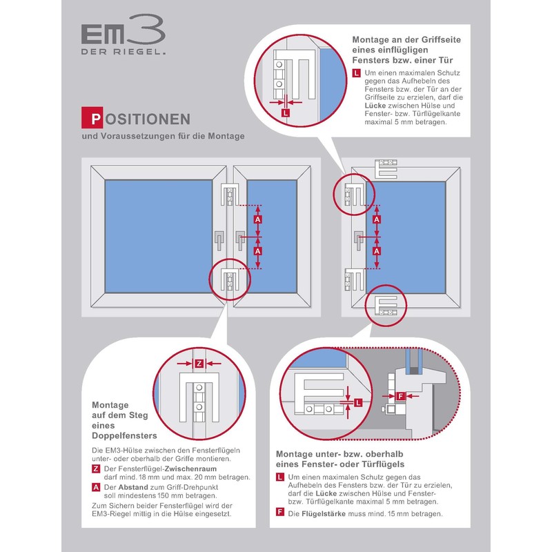 Scheffinger EM3 window lock for windows or doors made of