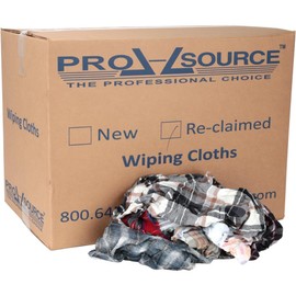 PRO SOURCE Reclaimed Cotton Polishing and Dust Cloths - Assorted Colors, Flannel, Low Lint, 50 Lbs. at 3 to 4 per Pound, Box