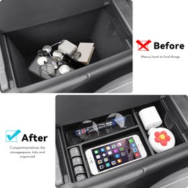 MARCHFA Center Console Organizer Tray Compatible for 2023 2024 Lexus RX350 RX350h RX450h RX500h Accessories Armrest Organizer Tray Insert Secondary Storage Box