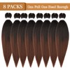 Ubeleco Braiding Hair Pre Stretched 24 Inch 8 Packs Ombre