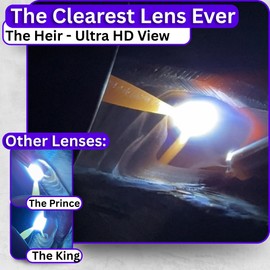 The Heir Single 1.0 | Shade 10 HD Auto Darkening Welding Lens | 2" x 4 1/4" x 0.2" | Darkens Automatically And Ultra Clear | Blue/Gray Front - True Color Weld View | Ridge Products Royal Series