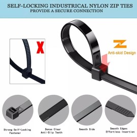 AGAOTIAN Zip Ties Heavy Duty Large Zip Ties 14"with 200 lbs Tensile StrengthLong Zip T...