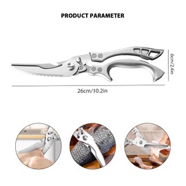 MOSFiATA Geflügelschere Küchenschere, Schere Küche Scharfe Edelstahl Knochenschere, Allzweckschere für Fleisch, Fisch,mit Sicherheitsverschluss