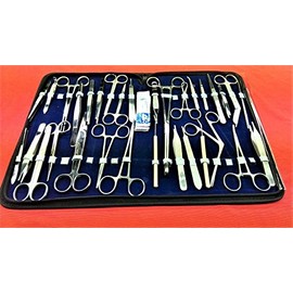 Premium CYNAMED USA 157 Pieces Instruments KIT Veterinary Scissors Forceps Needle Holder Scalpel Handel Stainless Steel All in ONE