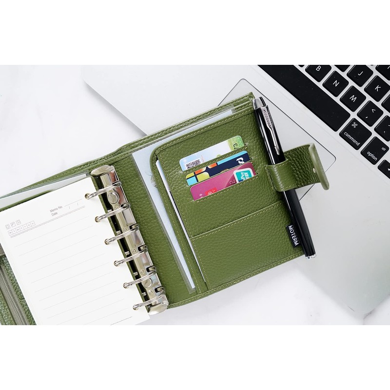 Moterm Pocket Luxe Rings Planner - Genuine Leather Binder Organizer
