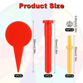 15pcs Spinning Wheel Parts, with Prize Wheel Pointer and Pegs Reusable Prize Wheel Replacement Attachments Prize Wheel Component Fitting for Show, Carnival, Party, Club, Spin Games Accessorie Supplies