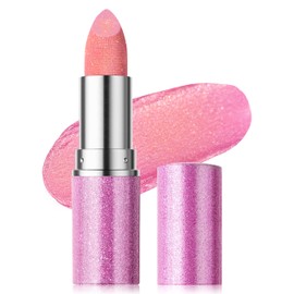 Erinde Metallic Glitter Lipstick for Women, Long Lasting Sparkle Lipsticks, High Shine Diamond Creamy Lipstick Lipcolor Makeup, Hydrating Glimmer Finish, Sparkling Lip Gloss, 02 Light Pink