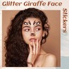 2 Sheets Waterproof Giraffe Face Stickers - Glitter Temporary Tattoos