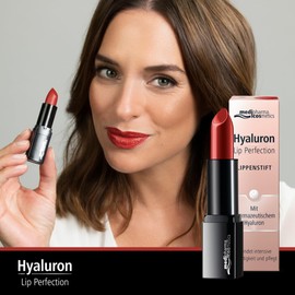 Hyaluronic Lip Perfection Red with Hyaluronic and Vitamin E with Mango Butter and Jojo Oil Intense Colour Pigments medipharma cosmetics