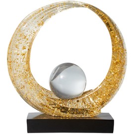 Estatua de resina dorada abstracta, decoración para el hogar