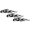 3 Pcs Black Flame Reflective Sticker Decal for Cars Motorcycle