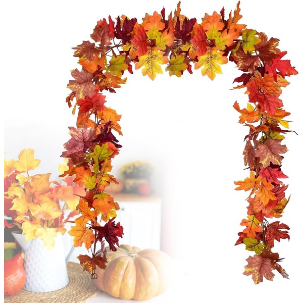 Fall Leaf Garland, Autumn Foliage Mantel & Table - Autumn