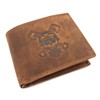Lemasi Genuine Buffalo Full Leather Biker Wallet Skull with RFID