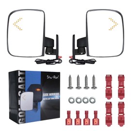Shu-Ran Golf Cart Side Mirrors with LED Turn Signal Light Universal Golf Cart Rear View Mirrors for Club Car EZGO Yamaha ICON Drive and Kandi