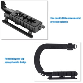 PULUZ U-Shaped Portable Handheld Camera Holder Video Handle DV Bracket C-Shaped Steadicam Stabilizer Kit for All SLR Cameras and Home DV Camera