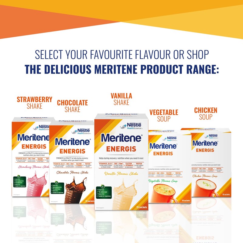 Meritene Meritene Energis Vanilla Shake | 30g Powder Sachets, Pack