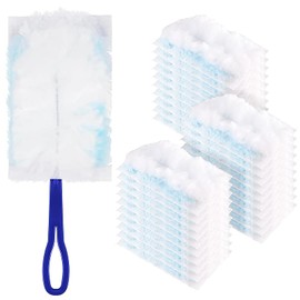 Bocguy Pack of 31 Duster with 1 Handle, Electrostatic Duster Head, Dust Cloth Refill Duster, Dust Cloth Replacement Attachments for Dust, Dirt, Pet Hair (30 Wipes + 1 Handle)