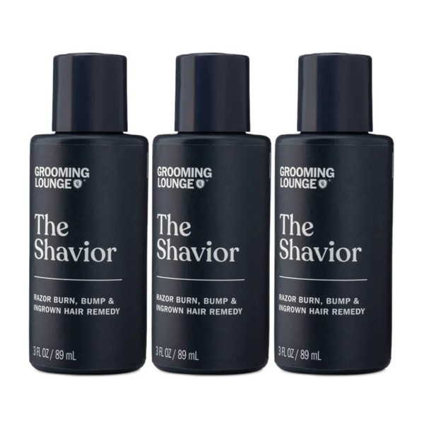 Grooming Lounge The Shavior Post Shave Remedy - Calms Inflammation and Irritation - Prevents and Eliminates Ingrown Hair - Effective Spot Treatment - No Paraben and Sulfate - Cruelty Free - 3 pack