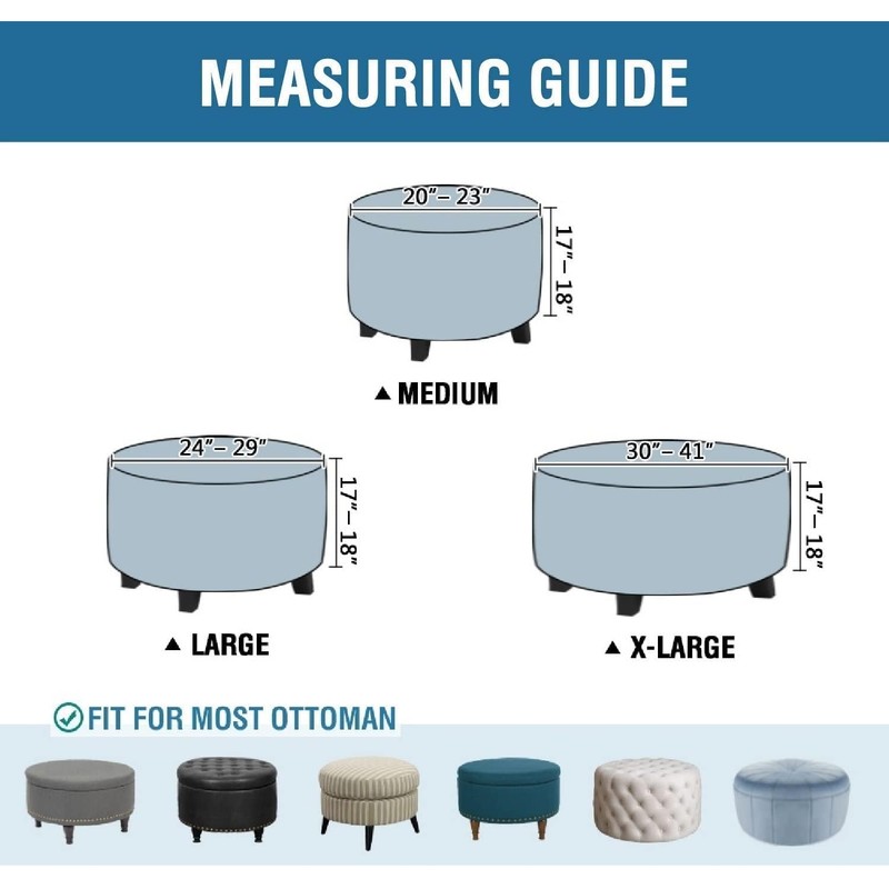 Round Stretch Ottoman Cover Slipcover Storage Ottoman Covers Folding Stool