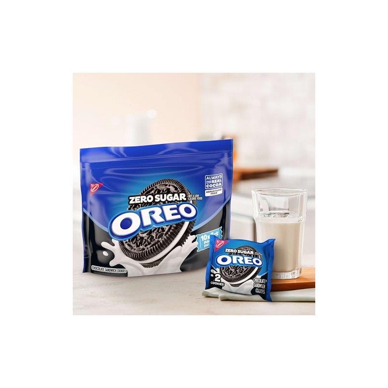 OREO Zero Sugar Chocolate Sandwich Cookies, 10 Snack Packs (2