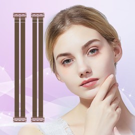 LadPemo Face Lift Band Invisible, Facelift Tape for Face Invisible with Bands, Adjustable Facelift Bands with Hair Clips, Brown Facial Tape with String for Lifting Sagging Skin (2 PCS)