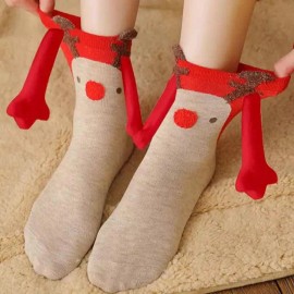 PMX Calcetines Navidad Con Imán Para Manitas, Calcetas Reno Imán