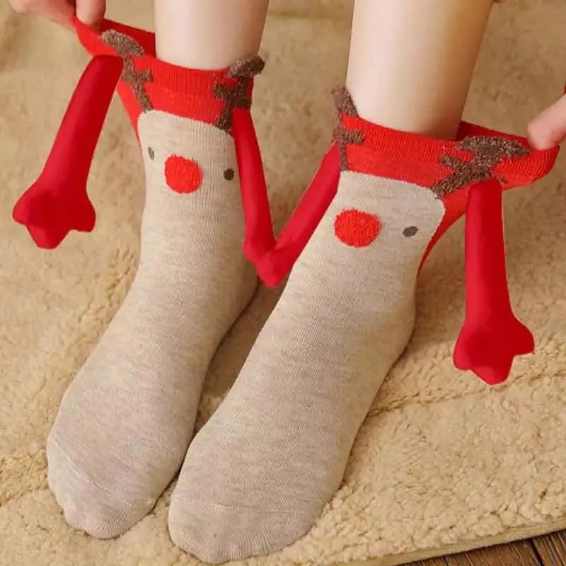 PMX Calcetines Navidad Con Imán Para Manitas, Calcetas Reno Imán