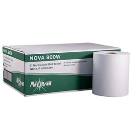 Nova Hardwound paper towel high capacity 8" X 800', White 6 per case