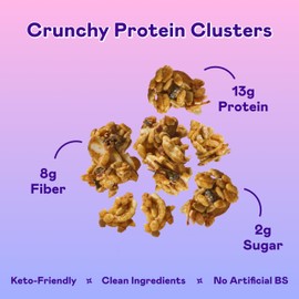 Magic Spoon Protein Granola - High Protein Granola, Keto Friendly, Low Sugar, Grain Free, Healthy Breakfast or Quick Snack and a Spoon (3 bags of Mixed Berry)
