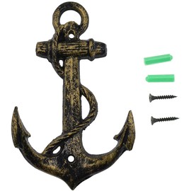 HERNGEE Nautical Anchor Hooks Antique Bronze Cast Iron Decorative Wall Hook, Treasures of The Caribbean Islands (2)