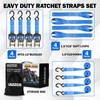 Heavy Duty Ratchet Straps, 1.6" x16' with S Hooks &