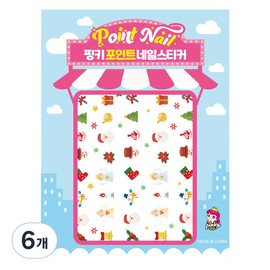 Pinky Tonky Kids Point Nail Sticker, BN-24 (Christmas B), 6 pcs / 핑키통키 키즈 포인트 네일스티커, BN-24(크리스마스B), 6개