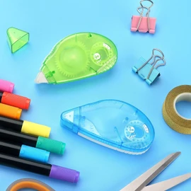Timotech Set de 3 Rodillos de Cinta Adhesiva de Doble Cara, Cinta para Manualidades y Álbum de Recortes, Cinta Adhesiva con Dispensador Compacto, Ideal para Scrapbook, Fotos y Proyectos Creativos