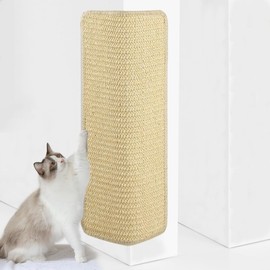 Voarge Sisal Cat Scratching Mat, Cat Scratch Protection, Cat Scratching Mat, 30 x 60 cm, Scratching Cardboard Corner for Cats, Protects Carpets (Beige)
