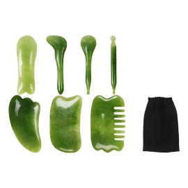 Rodillo Masaje Facial Gua Sha De Jade Antienvejecimiento Kit