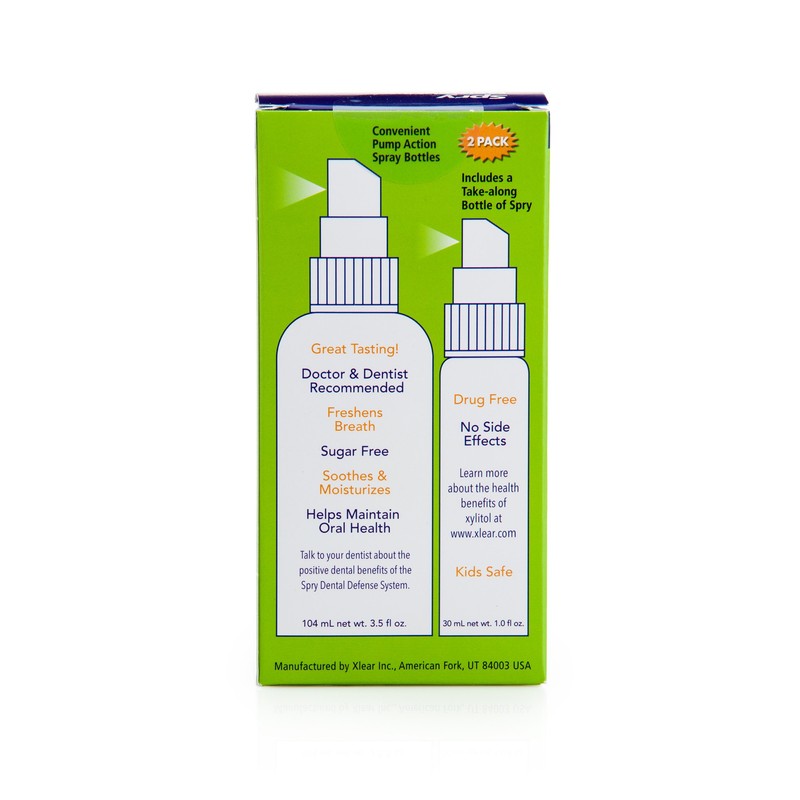 Spry Natural Xylitol Moisturizing Dry Mouth Spray, Stop Bad Breath,
