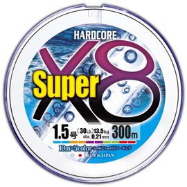 DUEL H4324-5C HARDCORE Super X8 PE Fishing Line [Line Fishing Line Fishing Equipment, High Strength, High Sensitivity] No. 1.5, 988.4 ft (300 m), 5 Colors