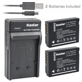 Kastar DMW-BCG10 Battery orSlim USB Charger for Panasonic Lumix DMC-TZ20 TZ25 TZ26 TZ30 - 1 Charger + 2 Battery