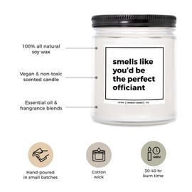YouNique Designs Wedding Officiant Proposal Gift Candle 9oz, Will You Marry Us Officiant Proposal Gift, Officiant Gifts, Mahogany Teakwood Candle Gifts for Wedding Officiant (Mahogany Teakwood)